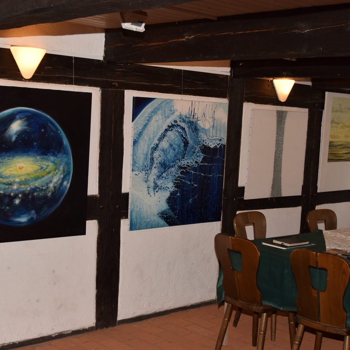 Ausstellung in der Thomsen-Kathe in Malente, Germany "Die Geburt des Adam" und das "Selbstportrait - Microcosmos" bei der Ausstellung in Malente, Germany