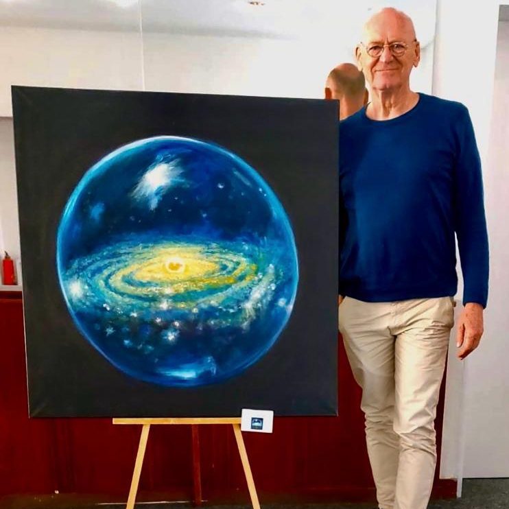Herbert Wiedergut mit dem Ölgemälde "Die Geburt des Adam" Ölmalerei, Aquarell und Pastell – künstlerische Techniken von Dr. Herbert Wiedergut